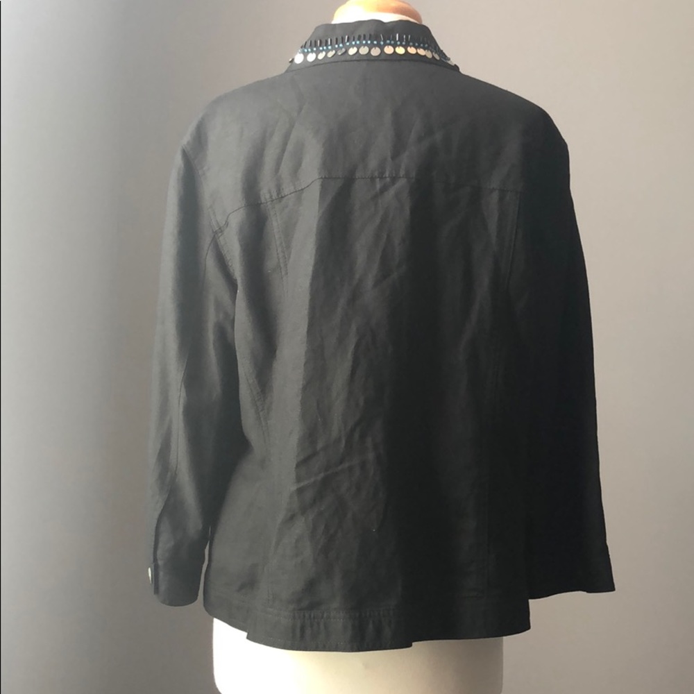 Ruby Rd. Woman Embellished Linen Blend Jacket - Picture 3 of 6